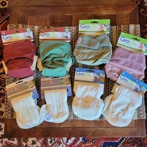 ALL NEW GROVIA CLOTH DIAPER BUNDLE, PASTELS